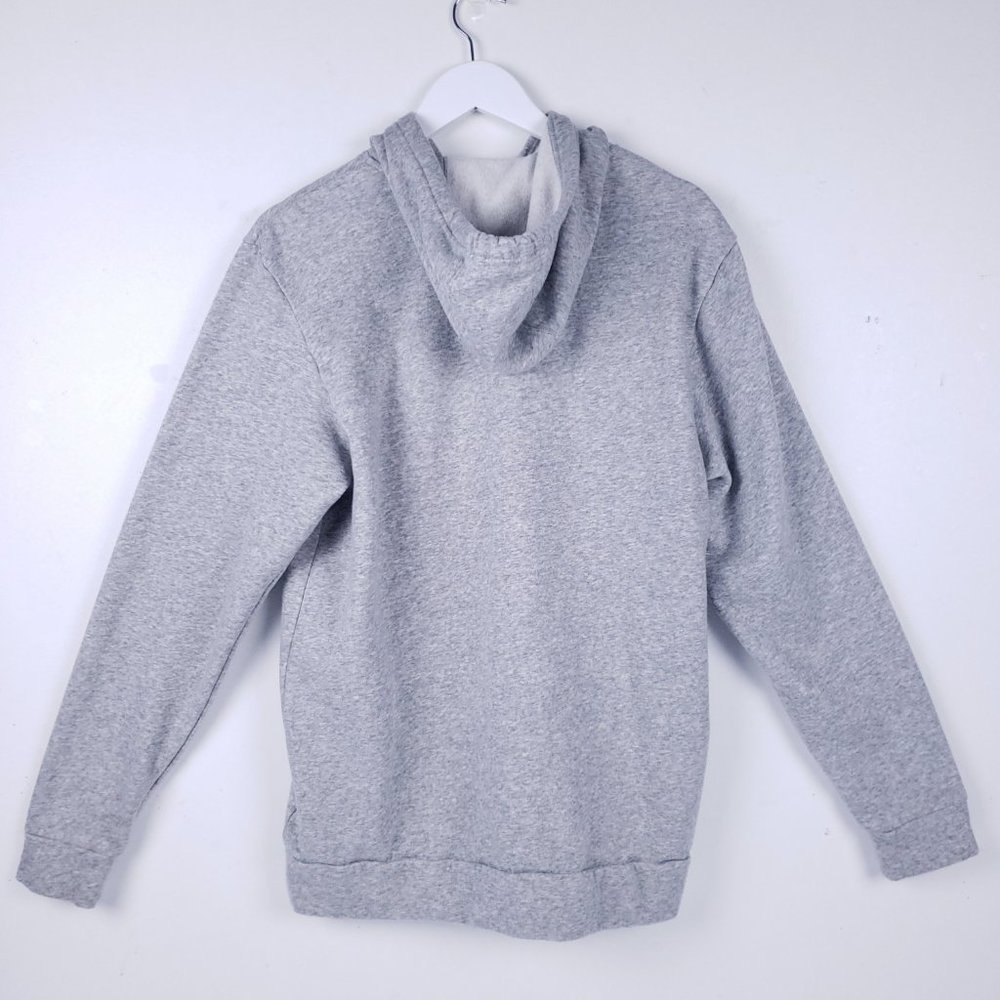 Adidas Sweatshirt Hoodie Size Large in Gray-Kangaroo Pocket-Fleece Lined - Picture 2 of 7
